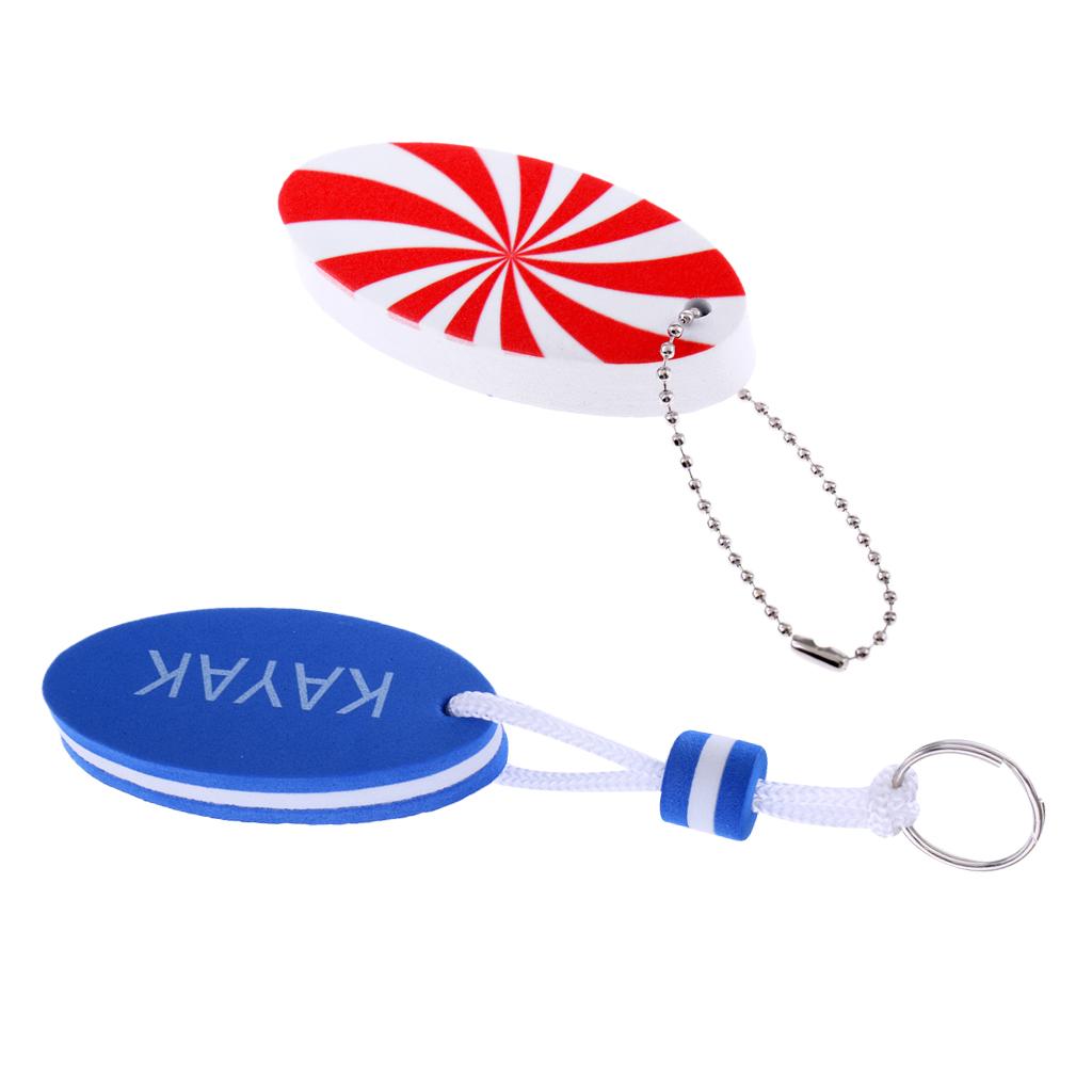 2 Pieces EVA Surfboard Shape Floating Kayak Boat Yachting Key Ring Key Chain