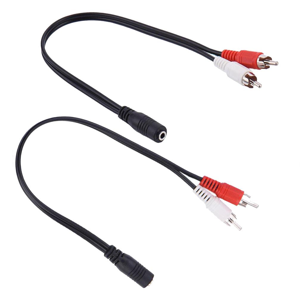 2X 3.5mm Stereo Female Jack to 2RCA Male Audio Adapter Converter Splitter