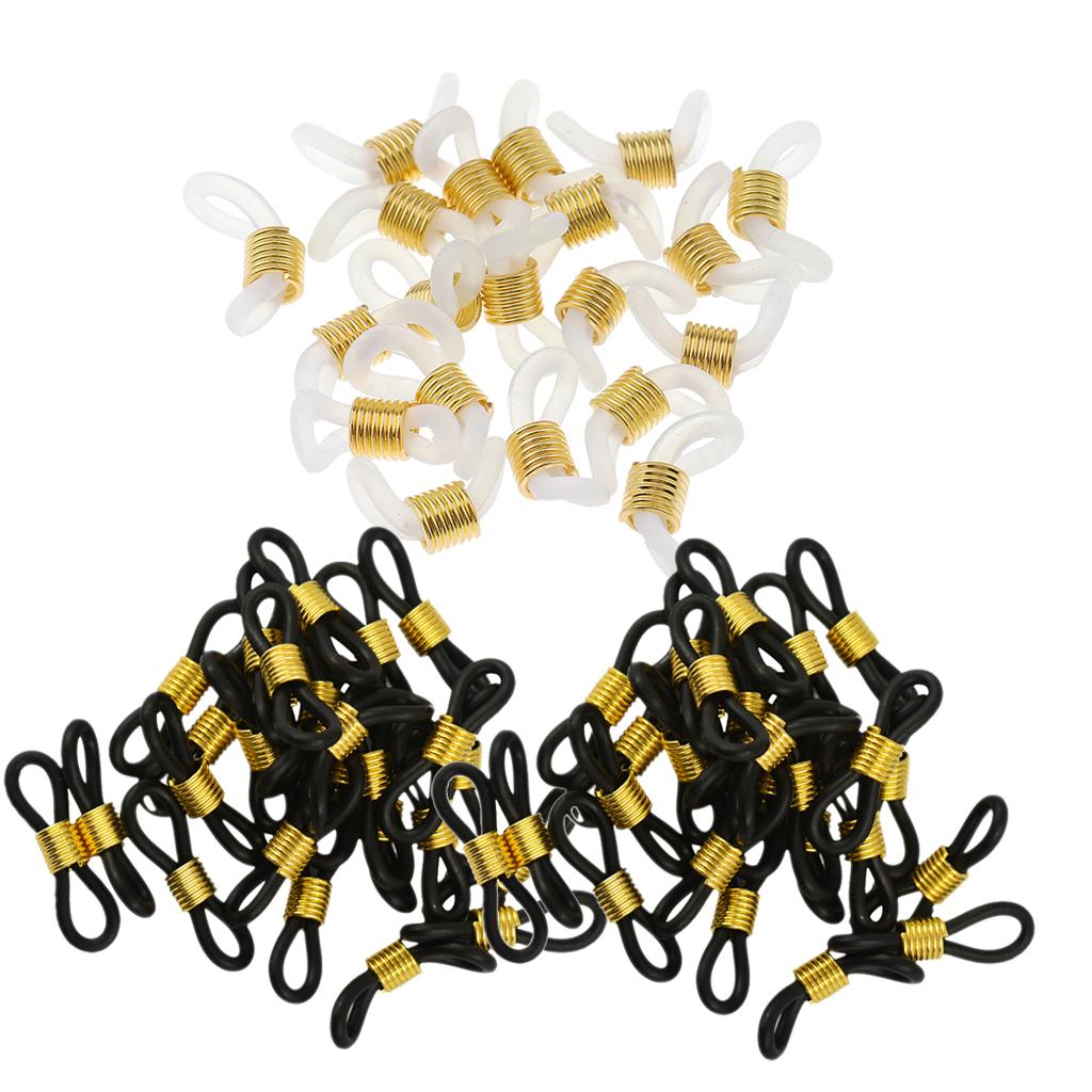 70 Pieces Rubber Eyeglass Spectacle Strap Holder Loop Chain End Findings