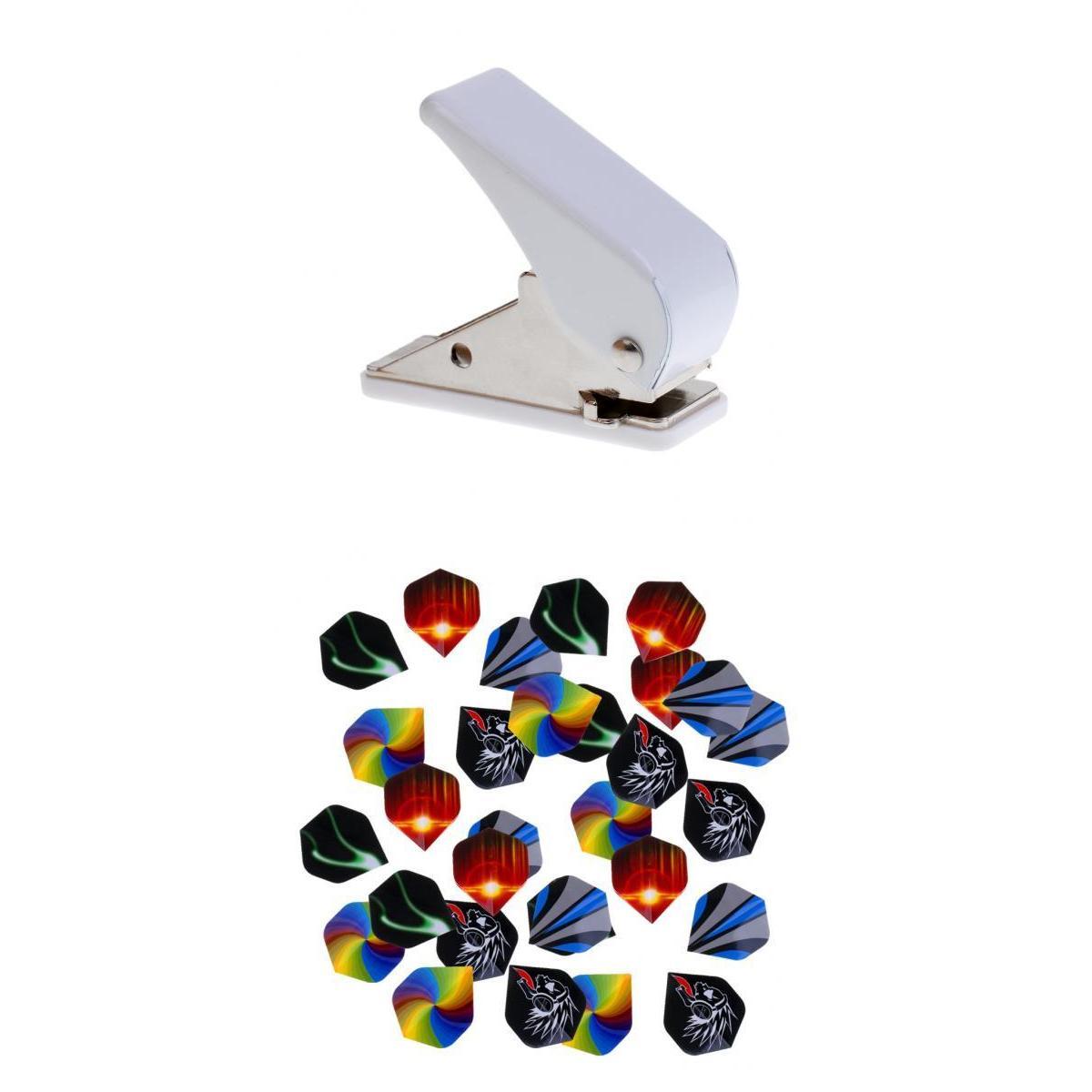 30 Pieces Durable Standard PET Dart Flights with Flight Hole Punch Tool