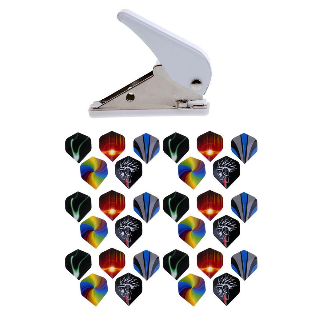 30 Pieces Durable Standard PET Dart Flights with Flight Hole Punch Tool