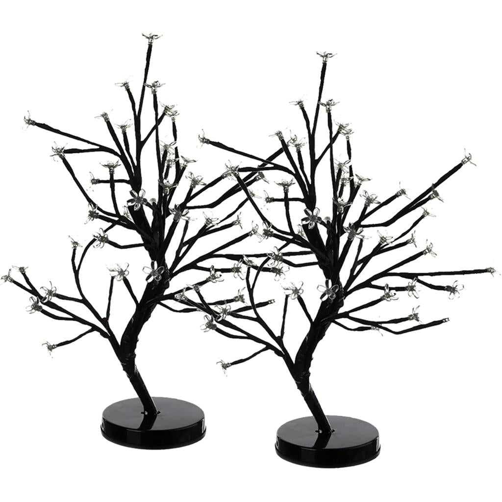 2Pcs 48-led Plum Blossom Tree Lamp Bonsai Light Wedding Party Festival White