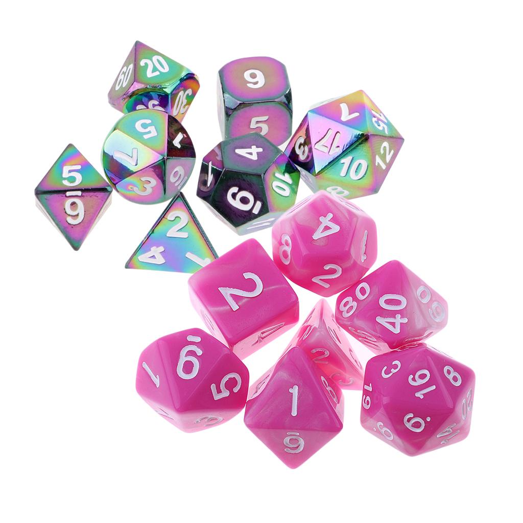 14X Polyhedral Dice 16mm for Dungeons and Dragons Dice Table Game Rainbow