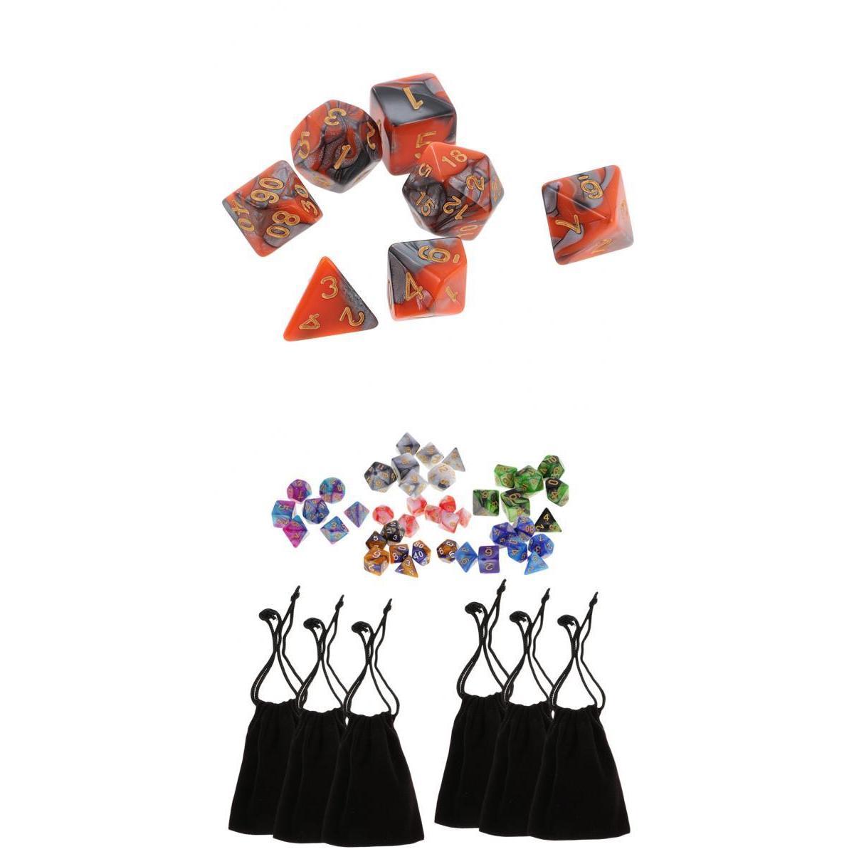 49 Pieces Double-Color Polyhedral Dice 16mm for Dungeons &Dragons Table Game