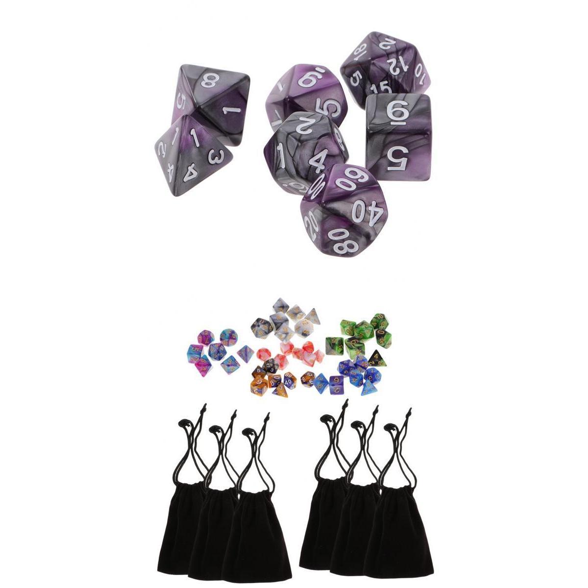 49PCS Polyhedral Dice 16mm for Dungeons and Dragons D4-D20 Table Games