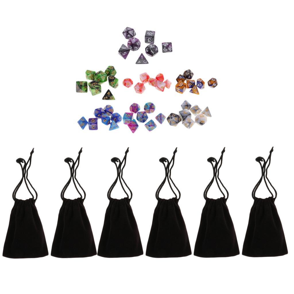 49PCS Polyhedral Dice 16mm for Dungeons and Dragons D4-D20 Table Games