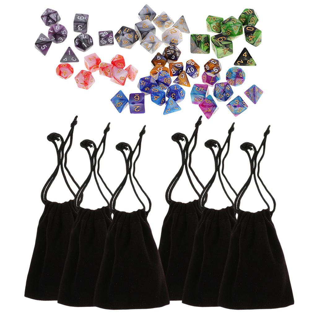 49PCS Polyhedral Dice 16mm for Dungeons and Dragons D4-D20 Table Games