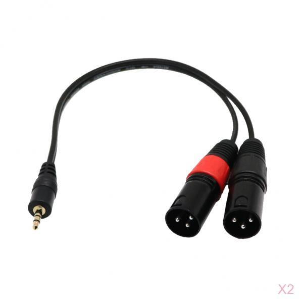 2 Pieces 3.5 mm Stereo 1/8 to Dual Male XLR Splitter Patch Cable "
