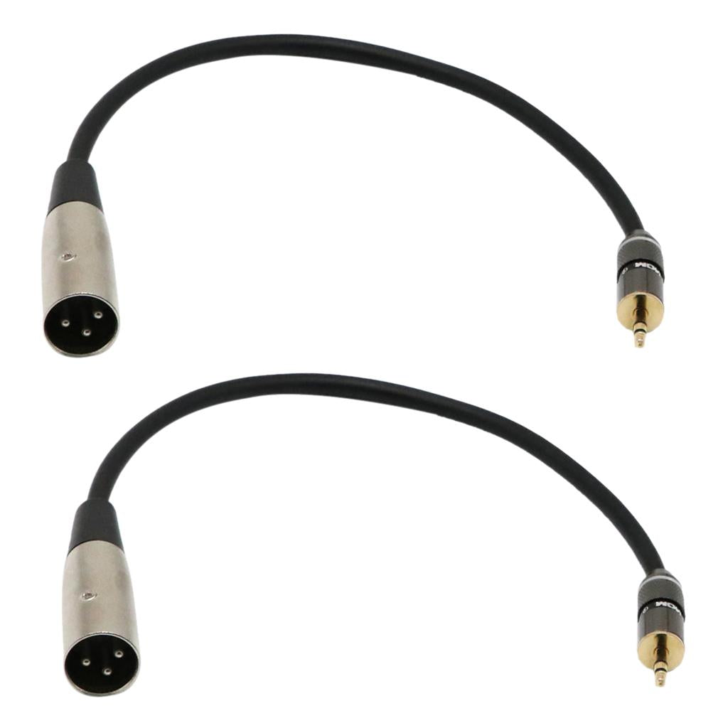 2 Pieces 3.5mm Stereo Mini Plug to XLR Male Stereo Breakout Cable