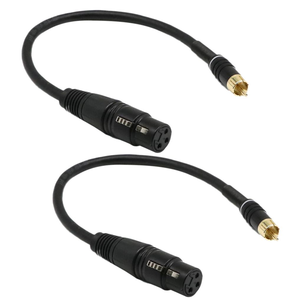 2 Pieces 1Ft XLR 3 Pin Female to RCA Male Microphone Cable