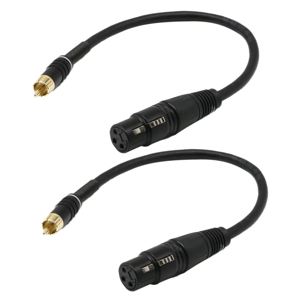 2 Pieces 1Ft XLR 3 Pin Female to RCA Male Microphone Cable