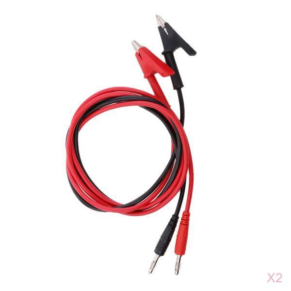 4Pieces 4mm Banana Plug to Crocodile Alligator Clip 1m Test Lead Probe