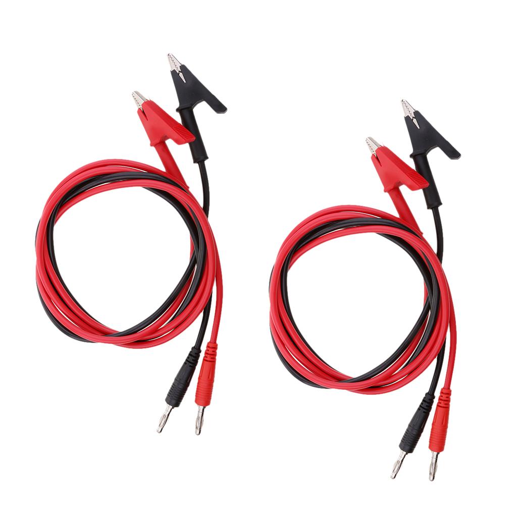 4Pieces 4mm Banana Plug to Crocodile Alligator Clip 1m Test Lead Probe