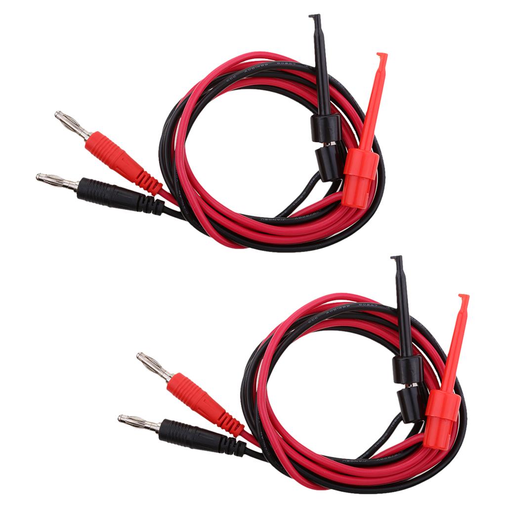 4 Pieces Multimeter Banana Plug to Test Hook Wire Cable Set