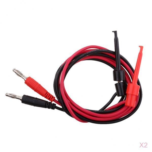 4 Pieces Multimeter Banana Plug to Test Hook Wire Cable Set