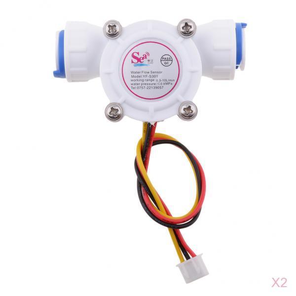 2Pieces 3/8 External 0.3-10L/min Water Flow Sensor Flowmeter Water Control"