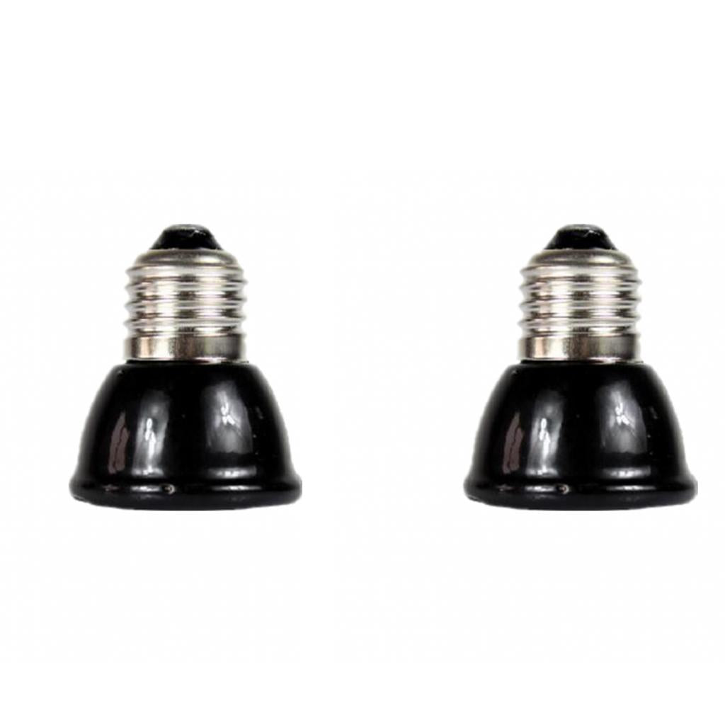 2Pcs Infrared Ceramic Emitter Heat Lamp Reptile Breeding Heater Lamp 20W+40W
