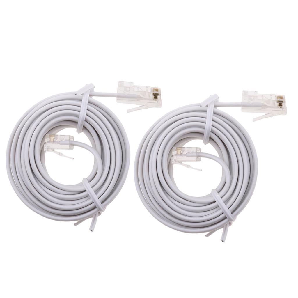 2pcs RJ11 ADSL to Ethernet RJ45 Modem Cable 8P 4C 6P 4C ASDL Patch Wire