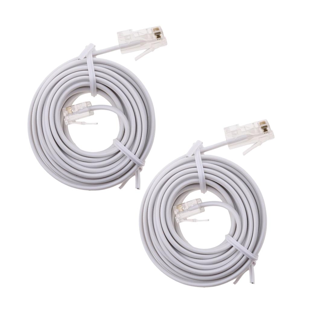 2pcs RJ11 ADSL to Ethernet RJ45 Modem Cable 8P 4C 6P 4C ASDL Patch Wire