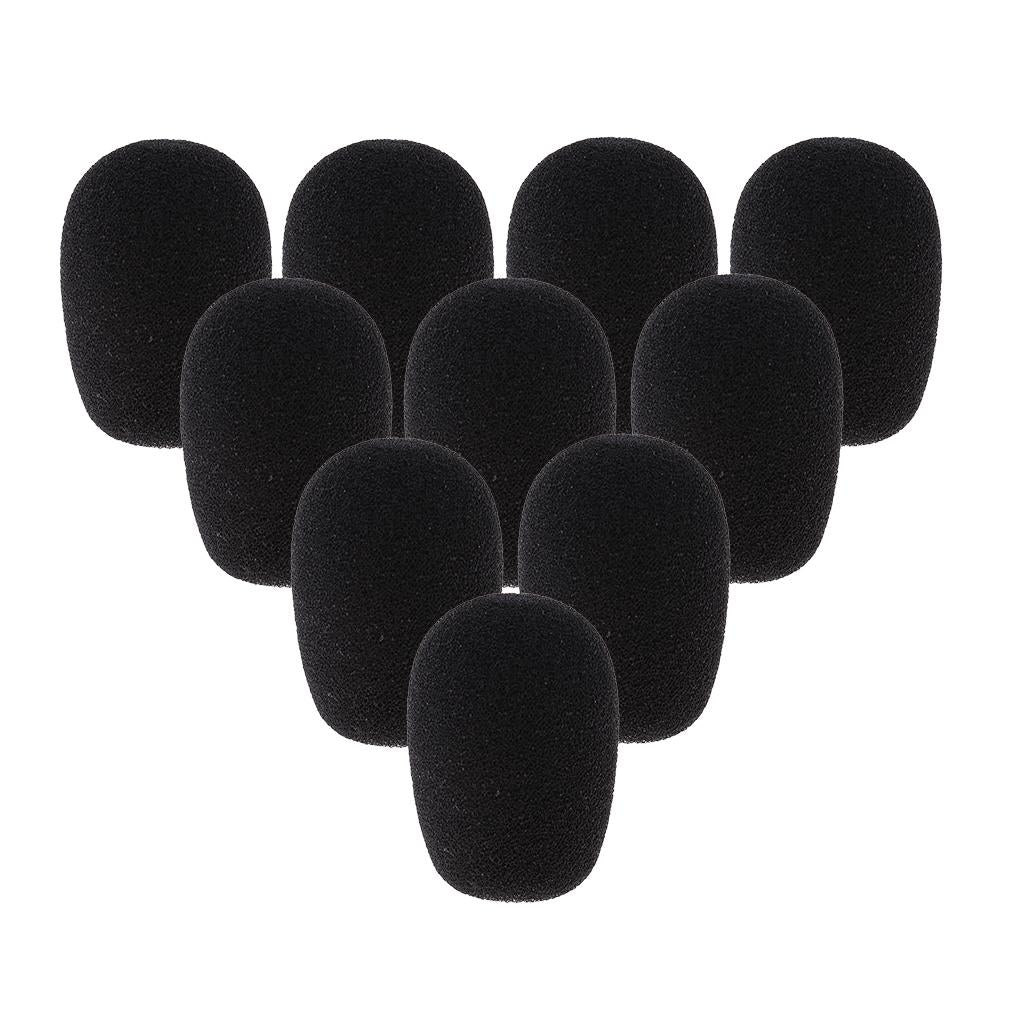 10 Pack Microphone Foam Windshield Sponge Mic Cover Black