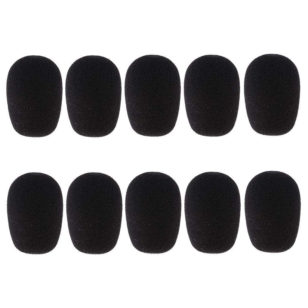 10 Pack Microphone Foam Windshield Sponge Mic Cover Black