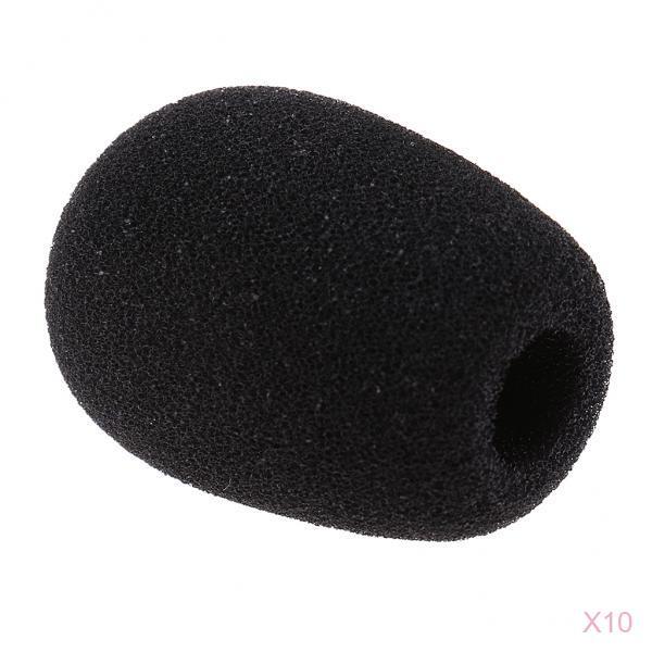 10 Pack Microphone Foam Windshield Sponge Mic Cover Black