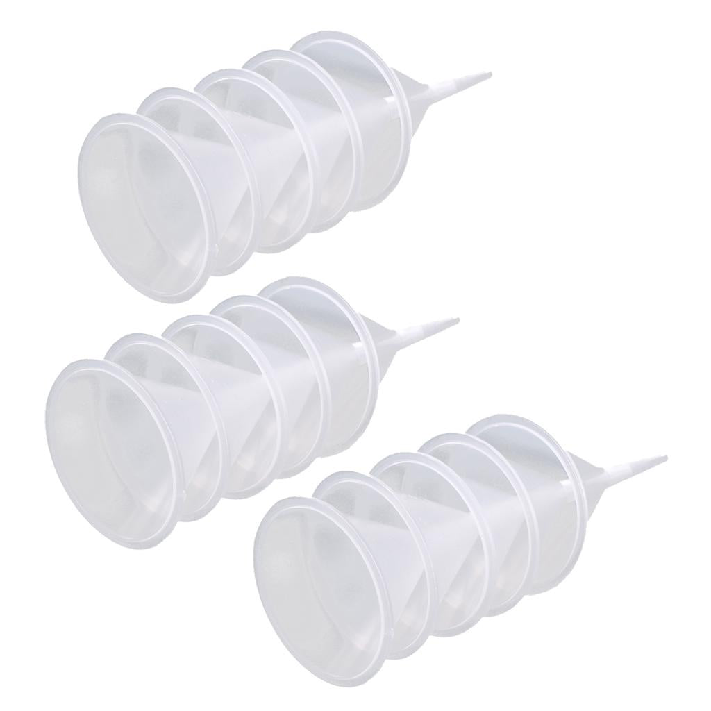 15 Pieces Transparent Plastic Funnel Fill Liquid Water Home Kitchen Tool Kit