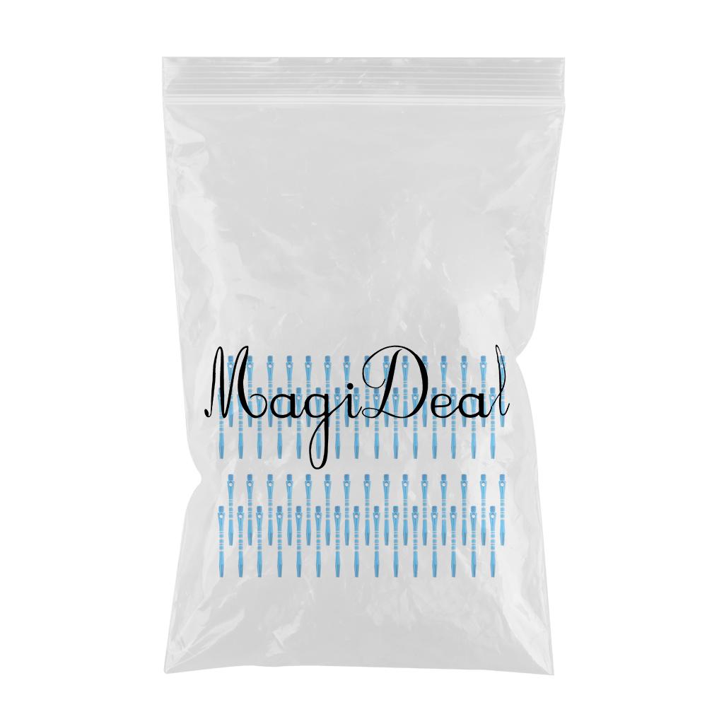 60 Pcs 52mm Thread Alloy Re-Grooved Dart Stems Shafts Blue