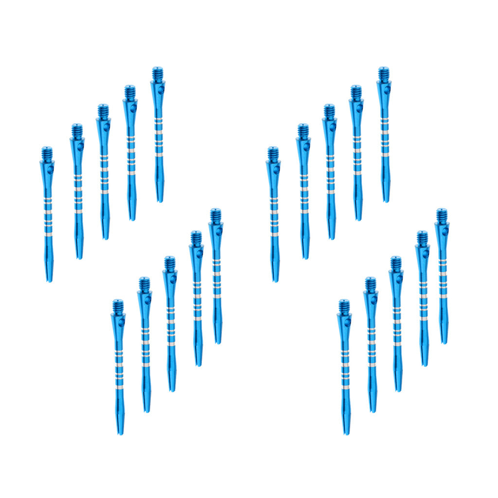 20 Pcs 52mm Thread Alloy Re-Grooved Dart Stems Shafts Blue