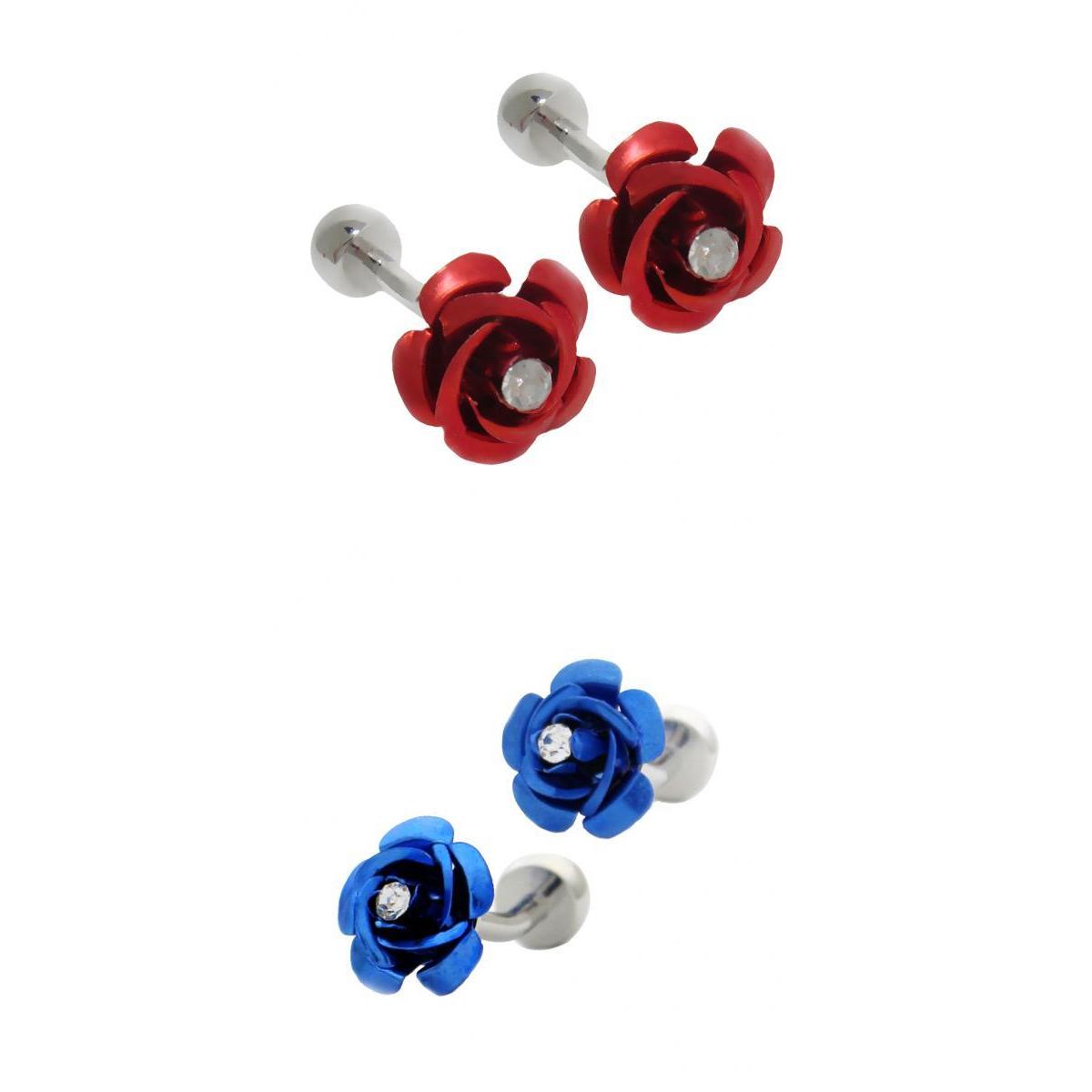 2 Pairs Retro Rose Flower Cufflinks Men Shirt Business Wedding Party Gifts
