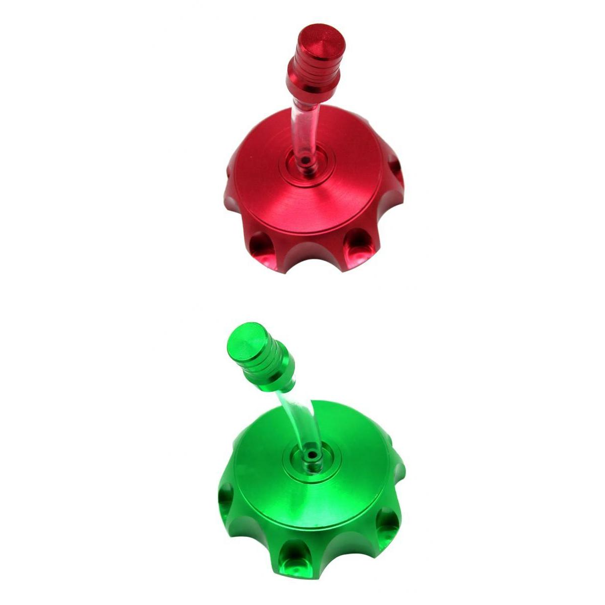 ATV Dirt Pit Bike CNC Aluminum Gas Fuel Tank Cap Breather Vent Red/Green