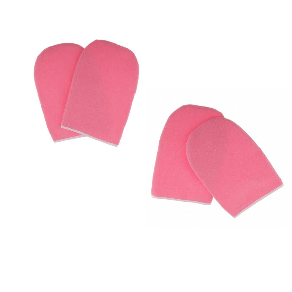 2 Pairs Paraffin Wax Protection Hand Spa Mask Moisturizing Gloves Mitts Pink