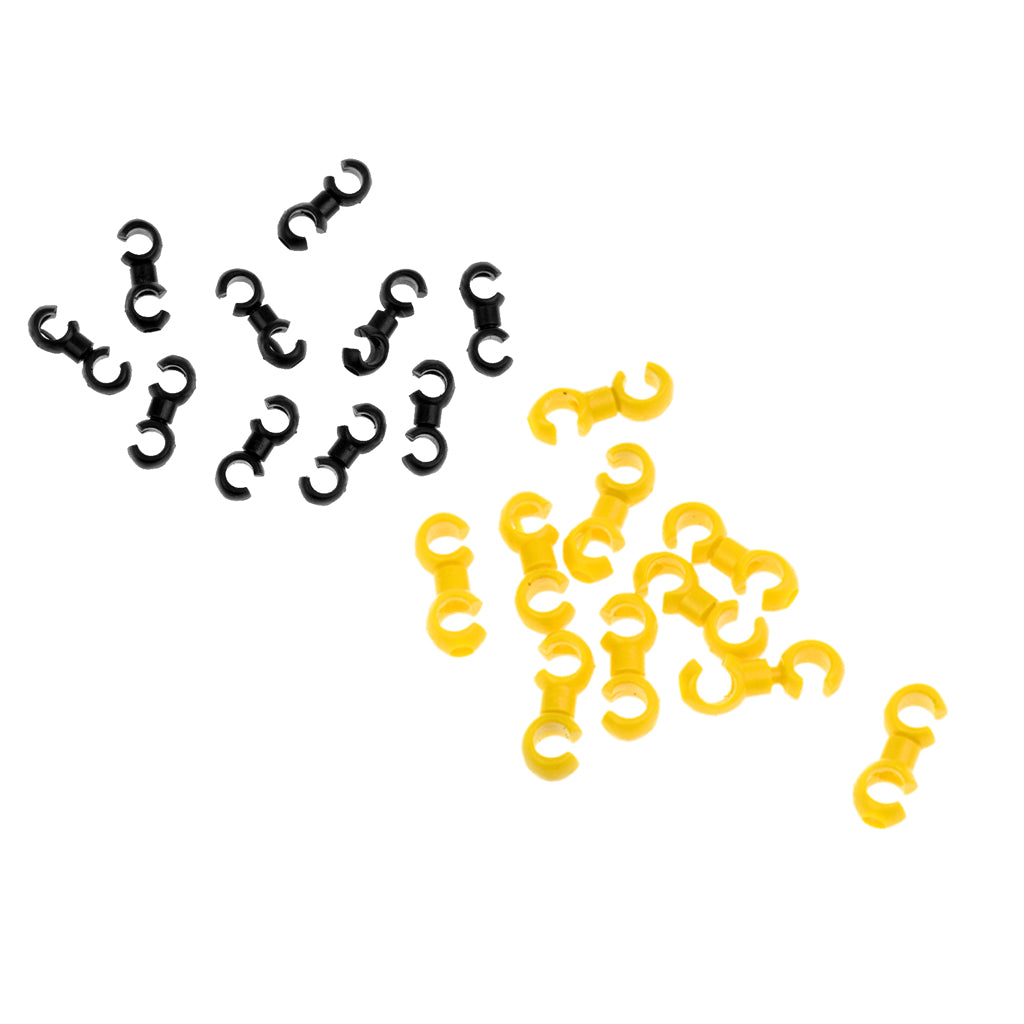 20Pcs Bike Bicycle Brake Cable S Hook Housing Tidy Guides Ties Wire Buckle