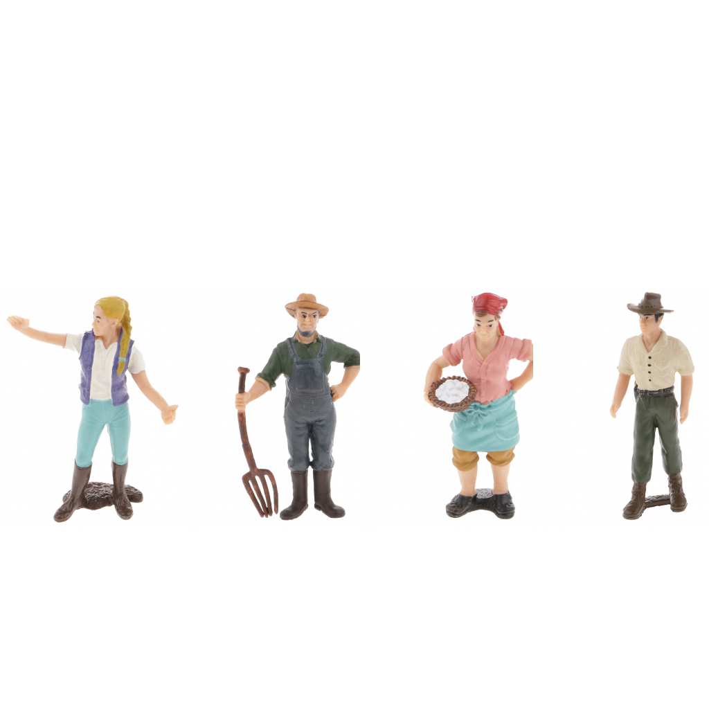 4x Realistic Female Male Farmer People Figurine Model Action Figure Kids Toy