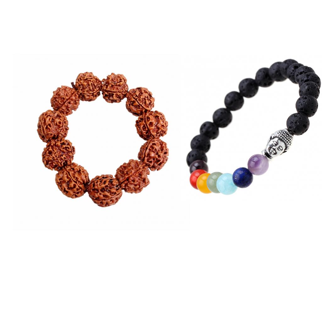 2Pcs Rock Beads Bracelet Reiki Buddha Prayer Beads Bracelet Jewelry