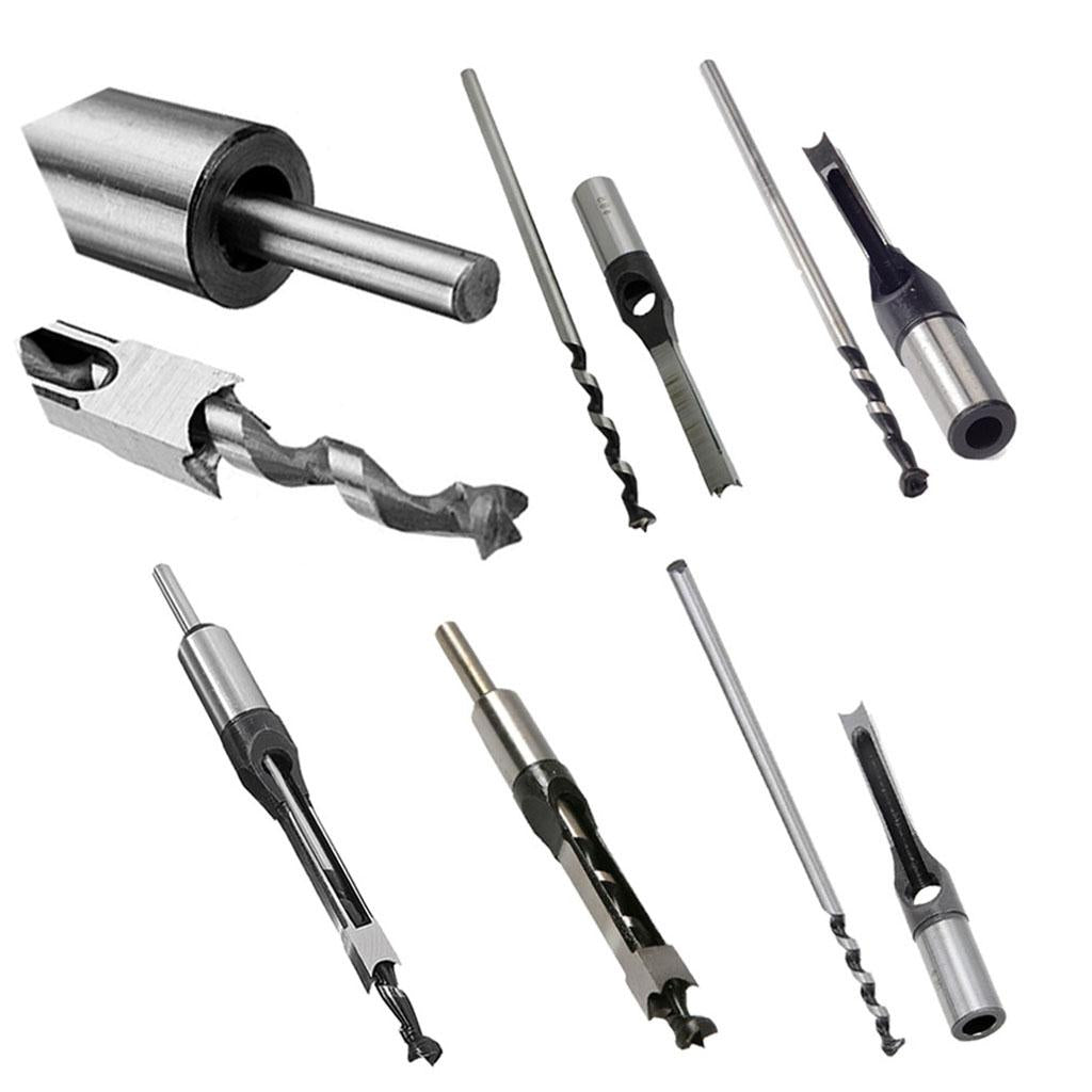 5 Set Square Drill Bit Mortising Chisel Woodworking Tool 8mm-16mm
