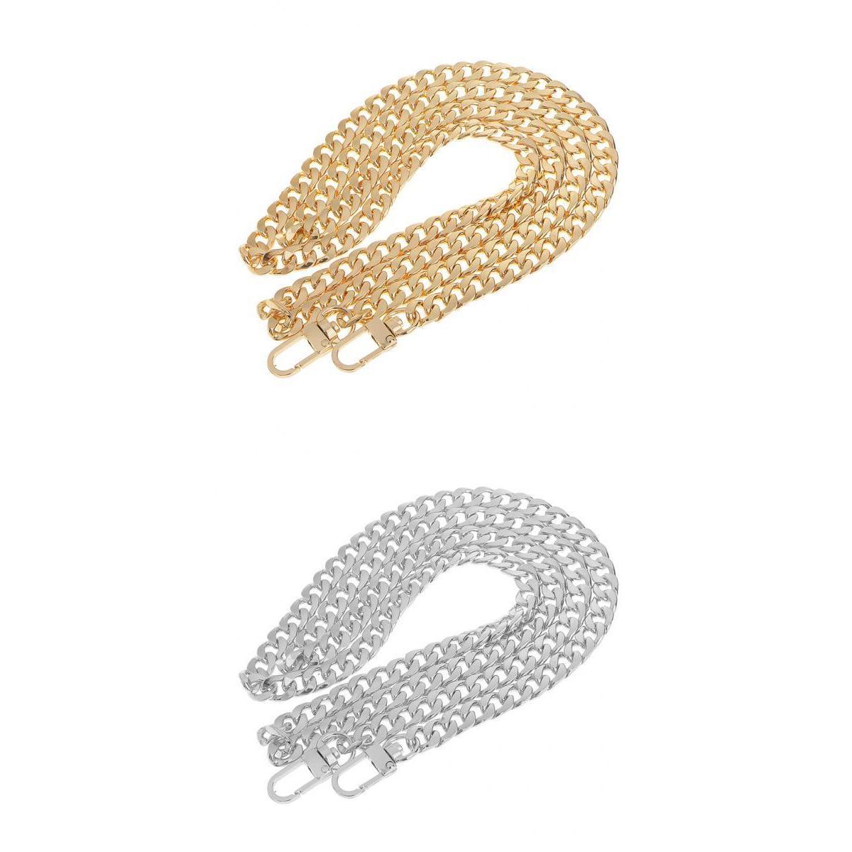 2 Pieces Handbag Purse Replacement Chain Set with 2 Buckles Gold and Silver