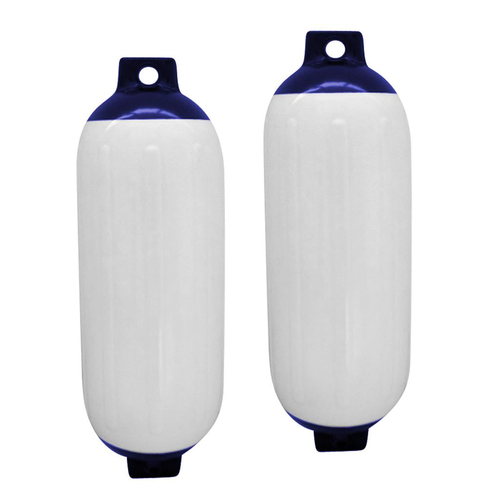 2pcs Marine Boat Fender Premium PVC Bumper Dock Shield Protection Blue White