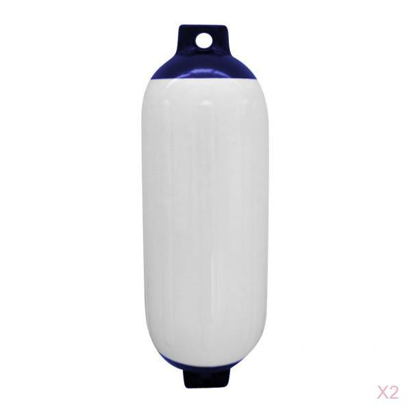 2pcs Marine Boat Fender Premium PVC Bumper Dock Shield Protection Blue White