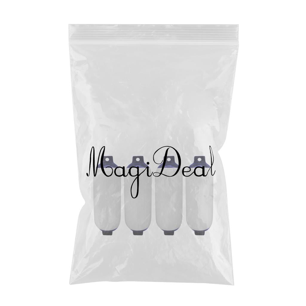 4pcs Marine Boat Fender Premium PVC Bumper Dock Shield Protection Blue White
