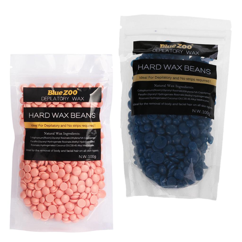2 Packs 100g Hot Wax Beans Hair Removal Bikini Depilatory No Strip Pellets