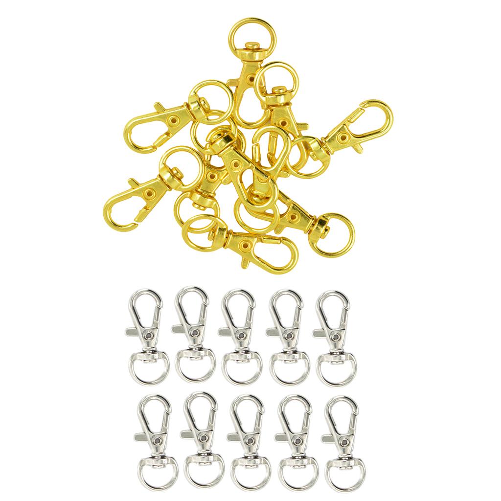 20 Pieces Trigger Swivel Snap Hooks and D Rings Keychain Keyring for Lanyard