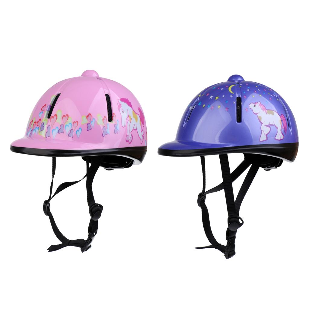 2 Pieces Adjustable Kids Horse Riding Hat Safety Equestrian Helmet