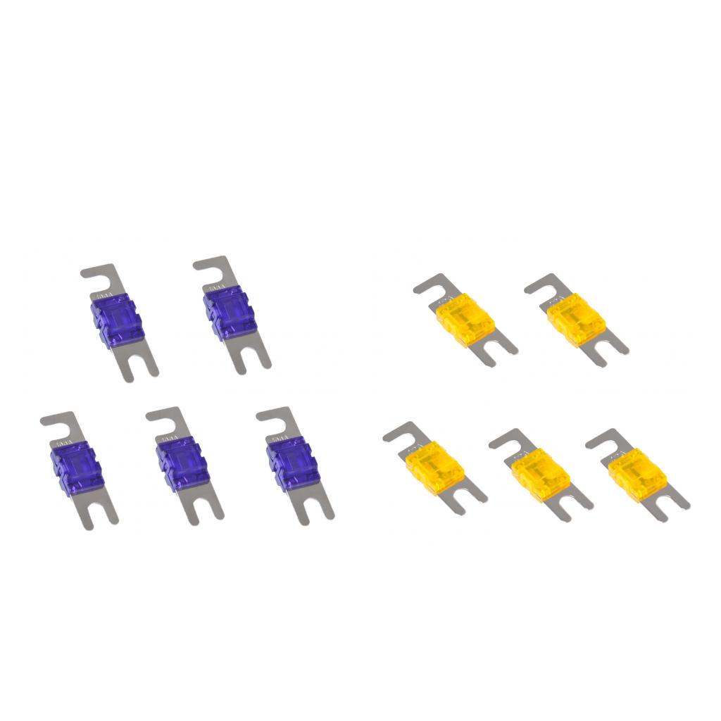 10 Pieces 100A+40A Mini ANL Bolt Fork Fuse Kit Car Audio Circuit Breaker