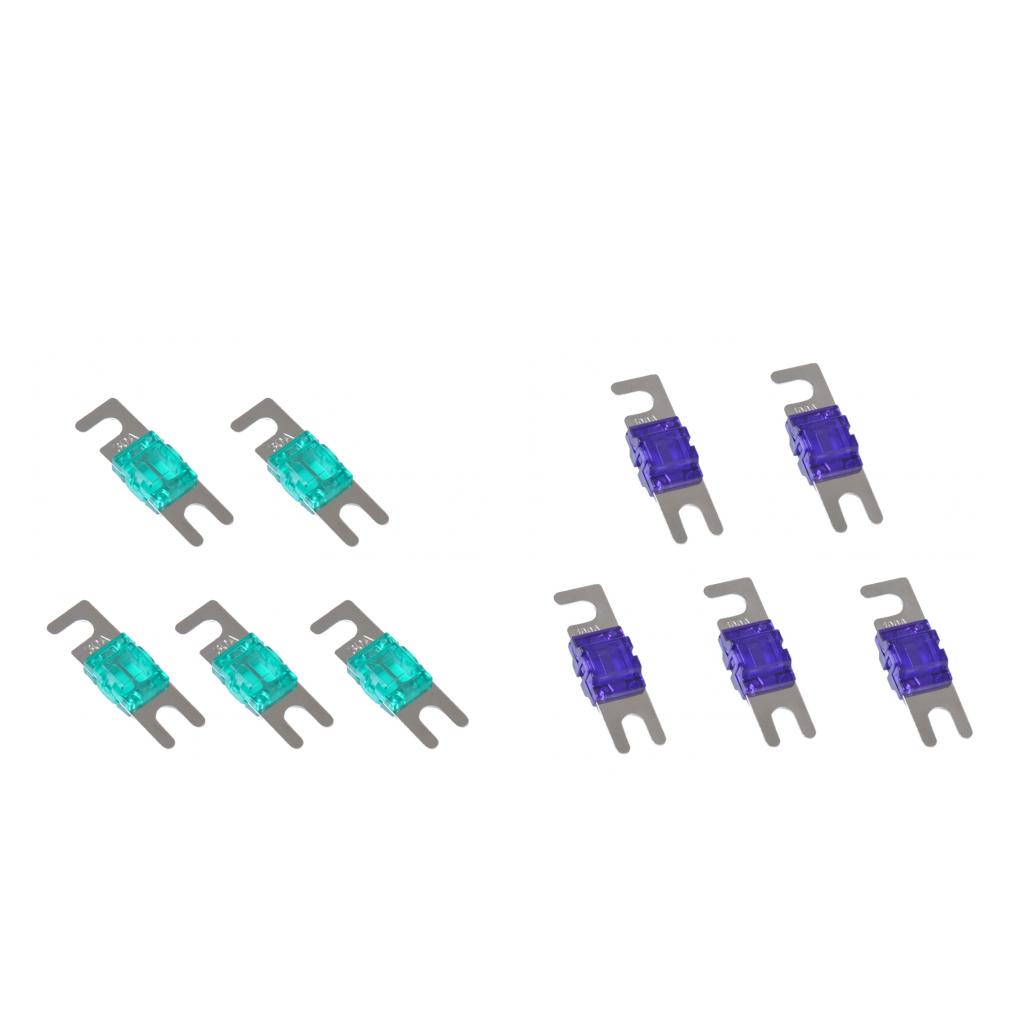 10 Pieces 100A+30A Mini ANL Bolt Fork Fuse Kit Car Audio Circuit Breaker