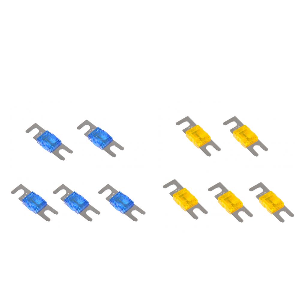 10 Pieces 60A+40A Mini ANL Bolt Fork Fuse Kit Car Audio Circuit Breaker