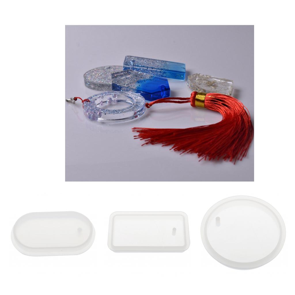 3pcs DIY Silicone Pendant Mold Jewelry Resin Casting Mould Craft Multi-shape