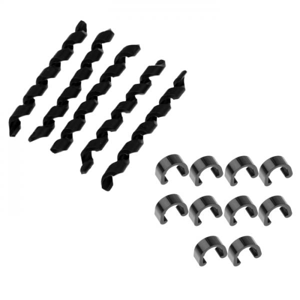 Bike Brake Cable Housing Protector Bike Cable Spiral Sleeves +C-Clips Buckle