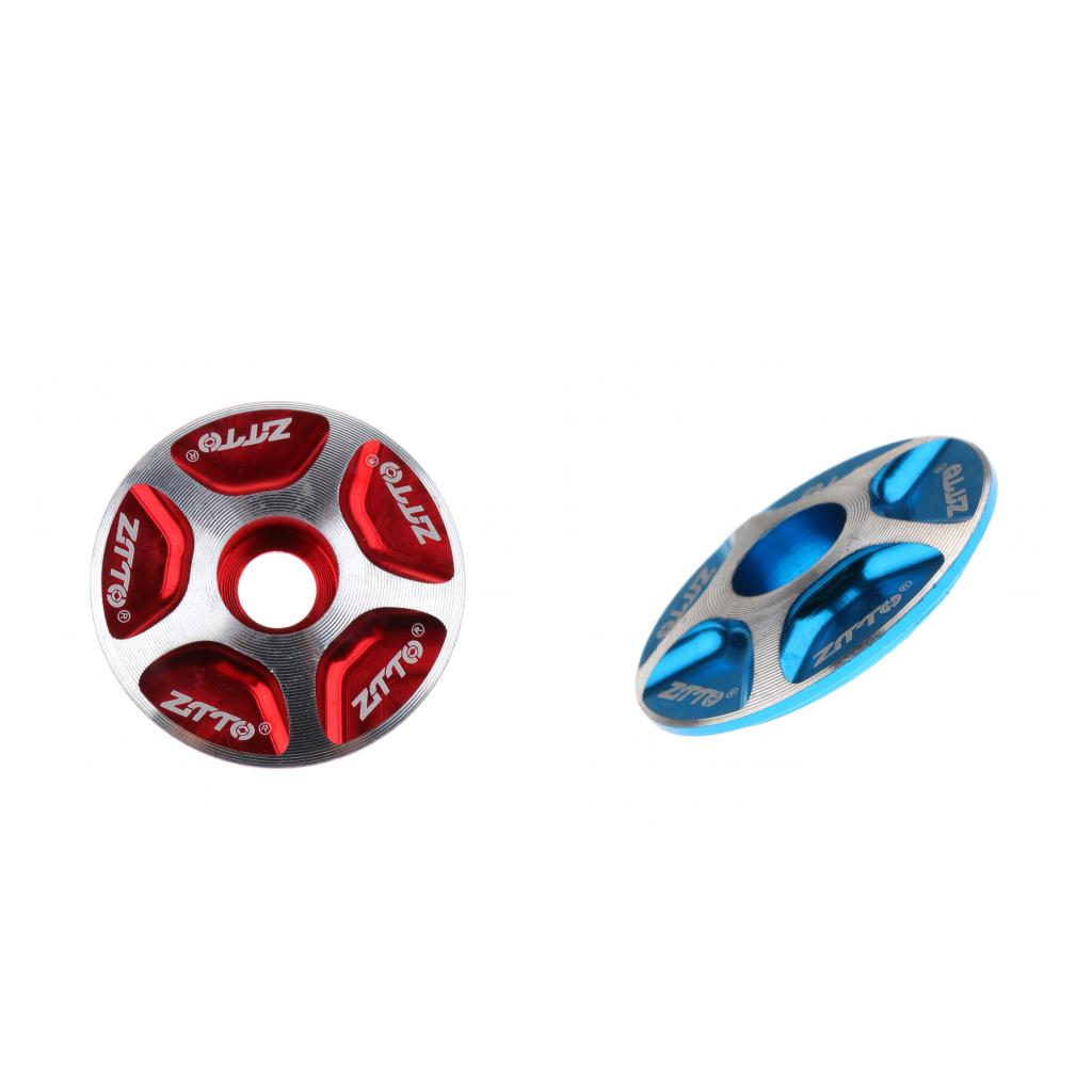2Pcs 1 1/8 Aluminum Alloy Bicycle Headset Top Threadless Stem Cover"