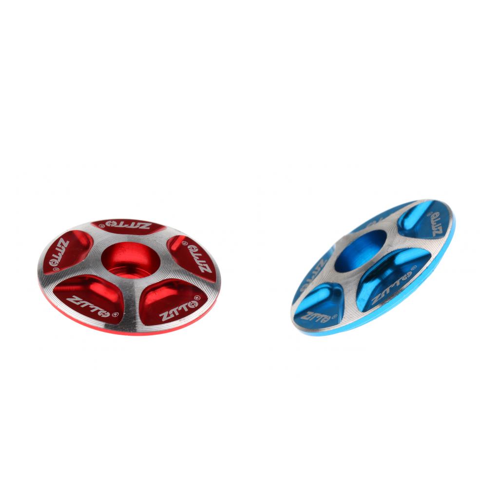 2Pcs 1 1/8 Aluminum Alloy Bicycle Headset Top Threadless Stem Cover"